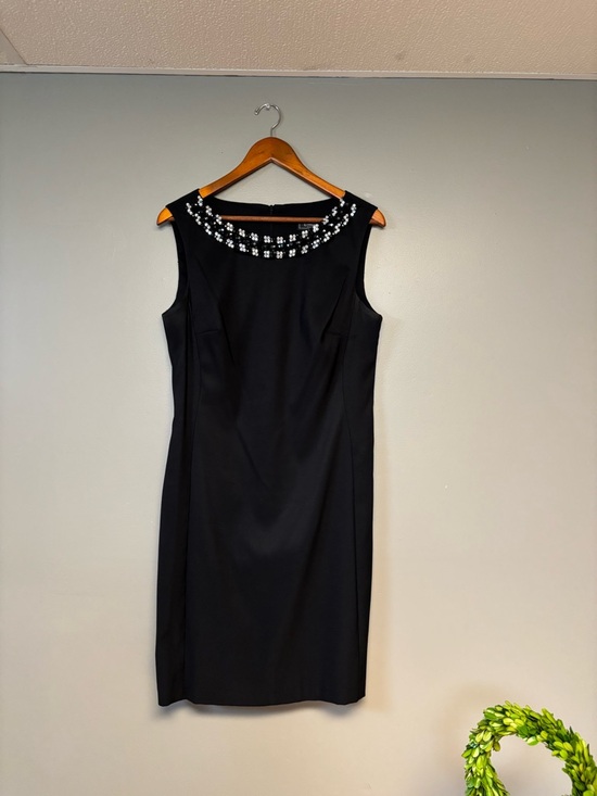 dressbarn Dresses & Skirts - Dressbarn Black Midi Sheath Dress with Jewel Neck